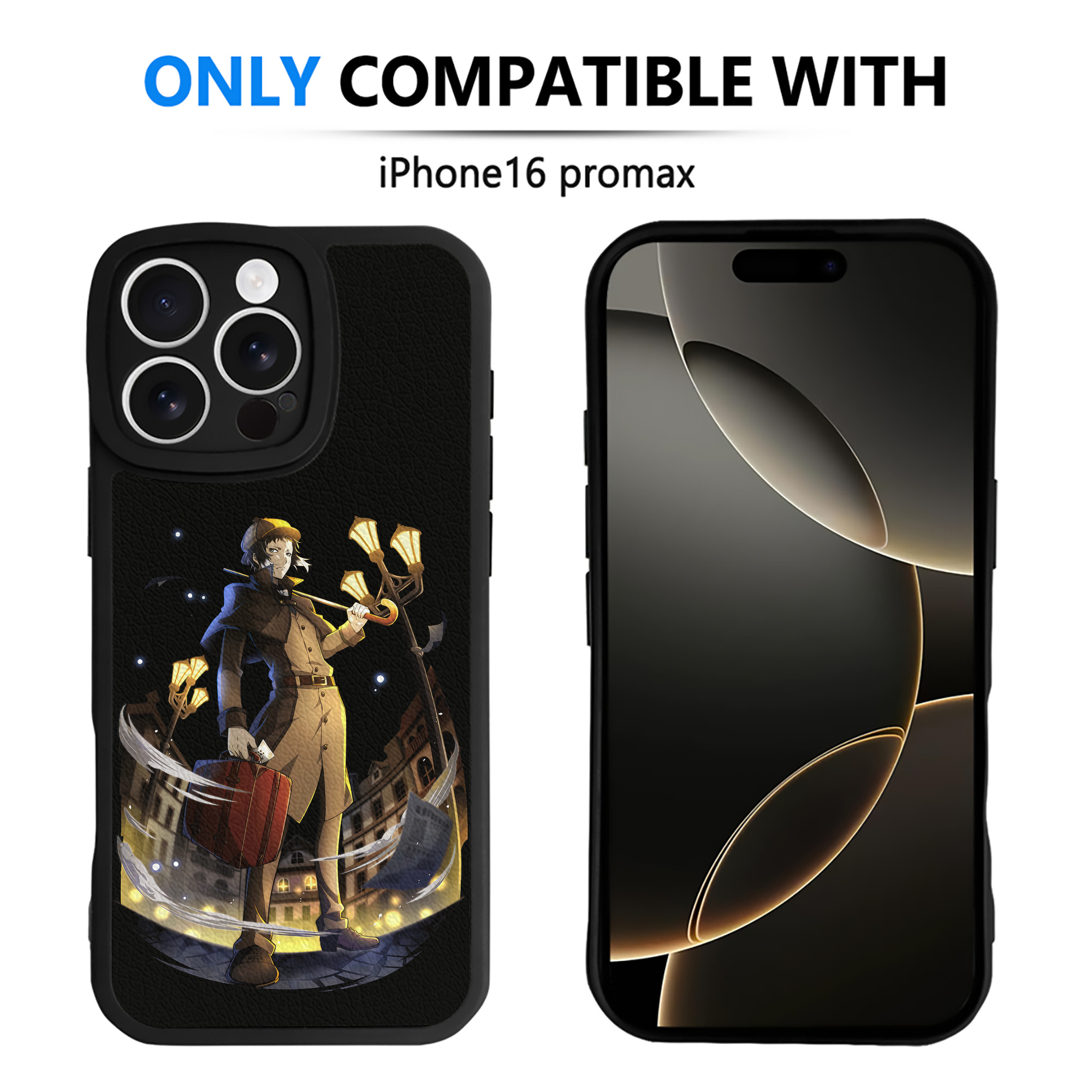 （画像用） 文豪ストレイドッグス Bungo Stray Dogs 【iPhone 16シリーズ対応】シリコンスマホケース（レザー調） 材質：シリコン